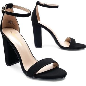 Black Ankle Strap Heels - Dream Pairs